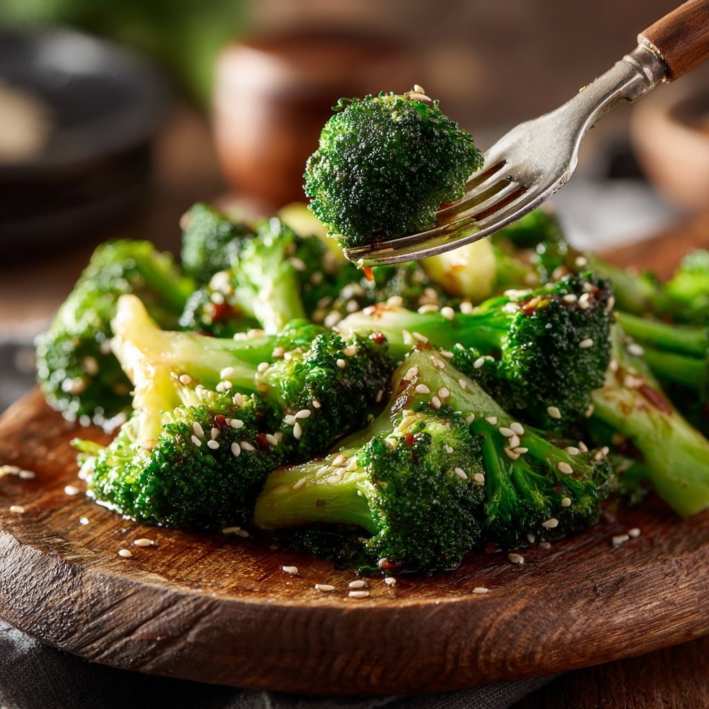 Brokkoli Pfanne Mit Sesam Und Sojasauce