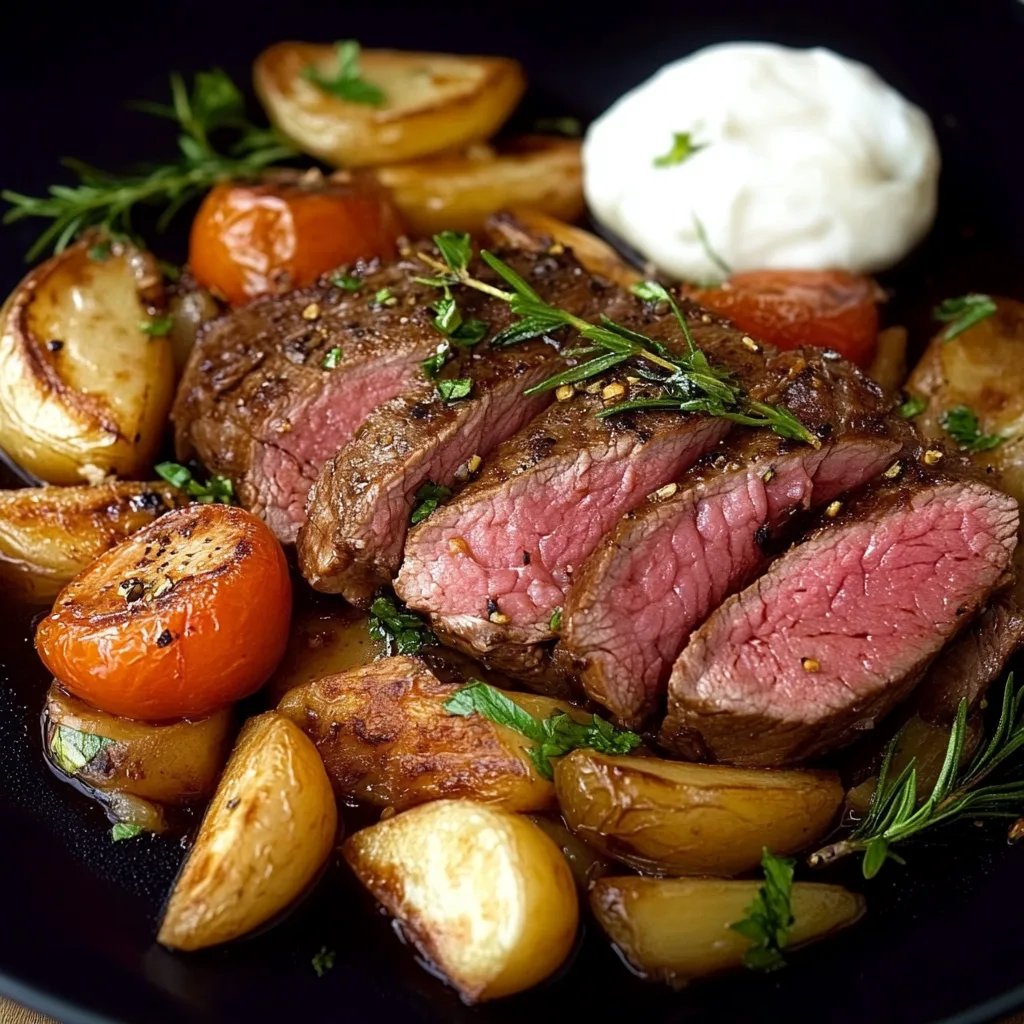 Rindfleisch mit Bratkartoffeln