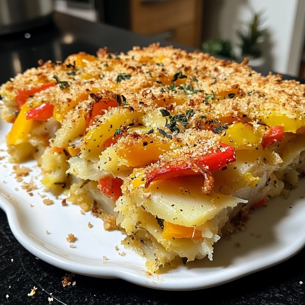 Kartoffelauflauf mit Gemüse