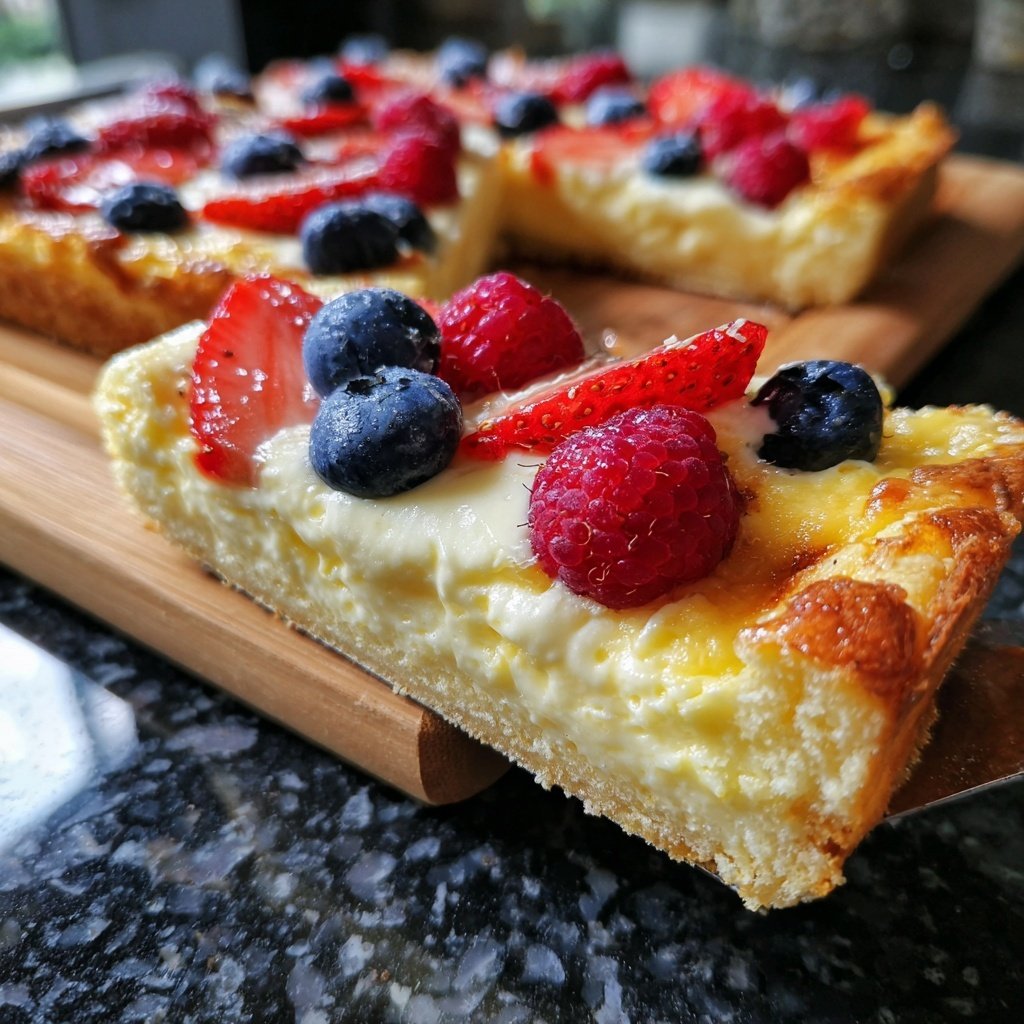 Blechkuchen mit Schmandfüllung