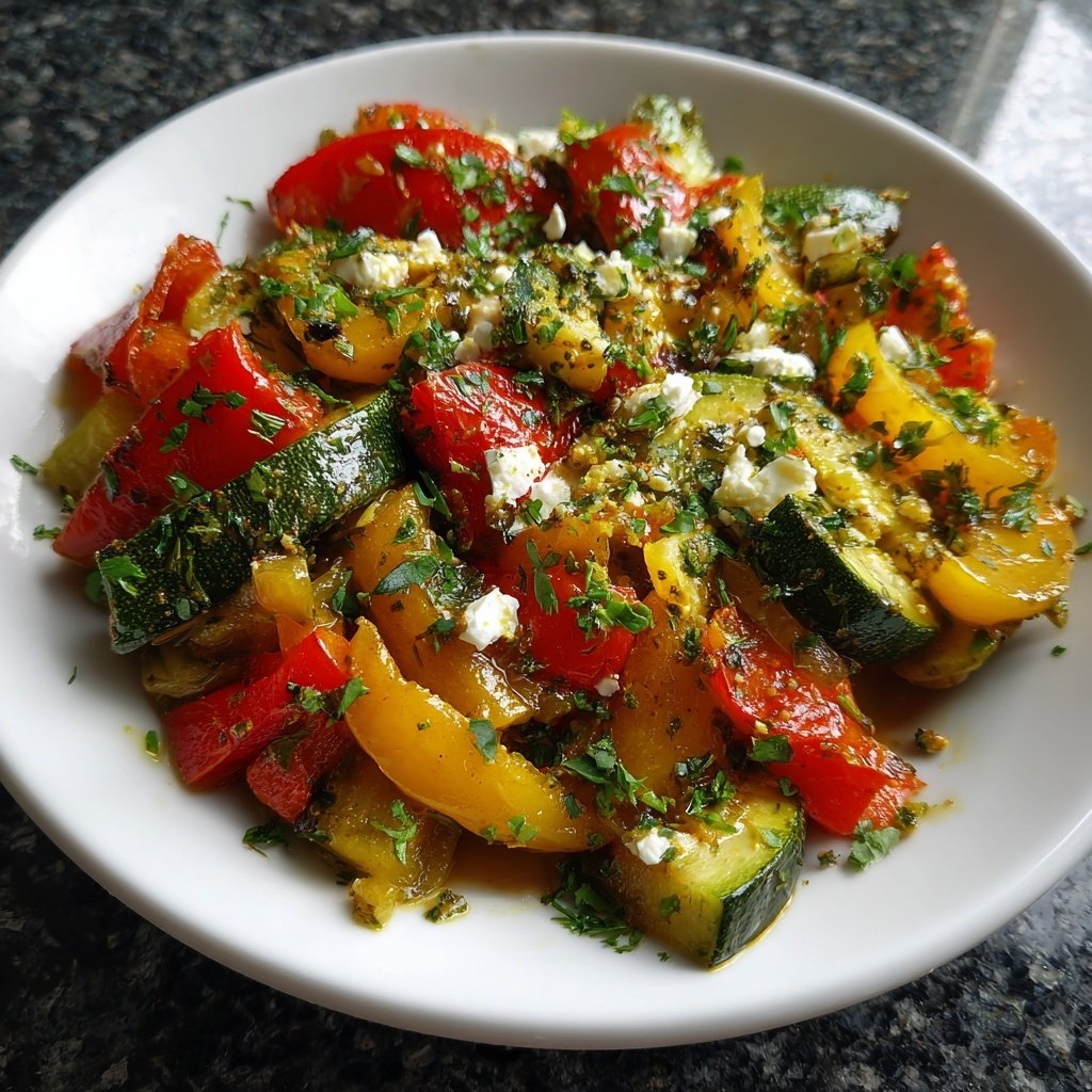 Gesund & Leicht Mediterrane Gemüsepfanne mit Feta