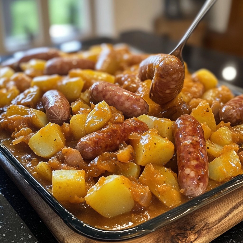 Kartoffelgulasch mit Würstchen