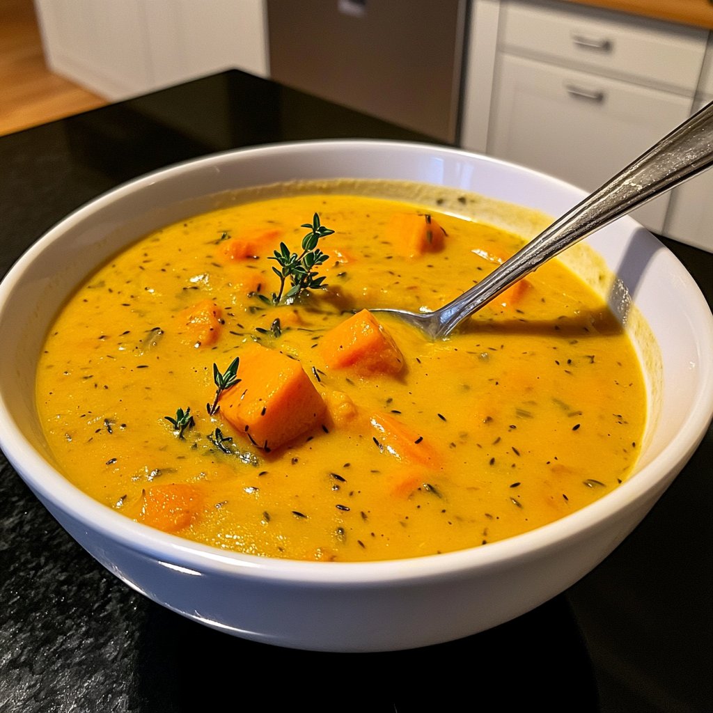 Kürbissuppe mit Thymian