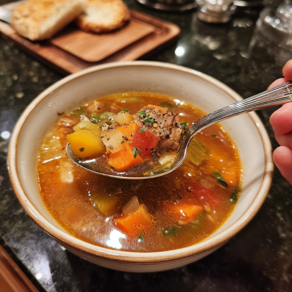Abendessen leicht mit Suppe