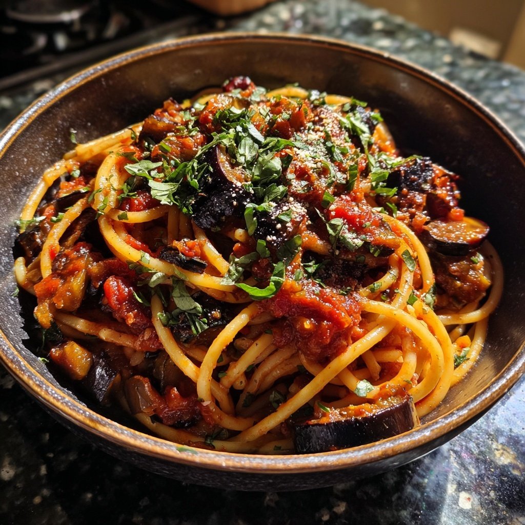 Internationale Küche Italienische Pasta alla Norma
