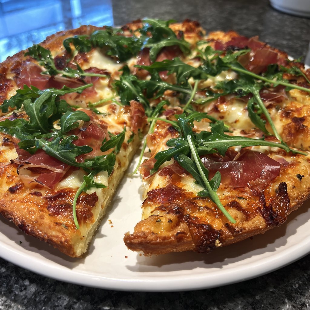 Pizza mit Prosciutto und Rucola