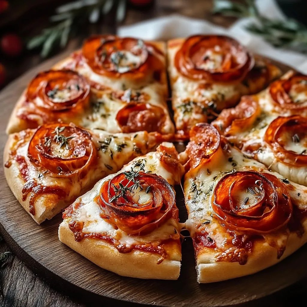 Romantische herzförmige Pizzarozen