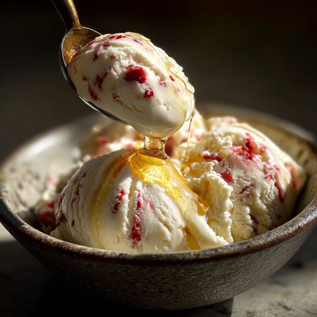 Vanille Erdbeer Eiscreme