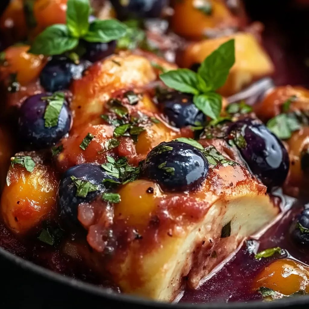 Gebakken mediterrane kabeljauw in tomaten- und basilicumsaus