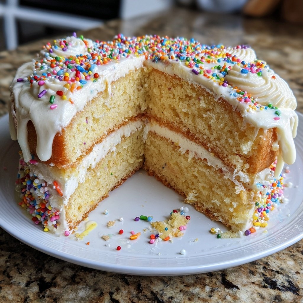 Geburtstagskuchen mit Vanille-Sahne