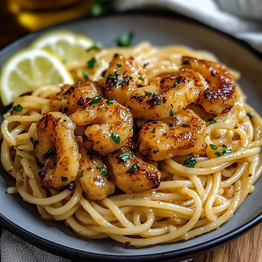 Kip met citroen-knoflookboter en romige Parmezaanse pasta