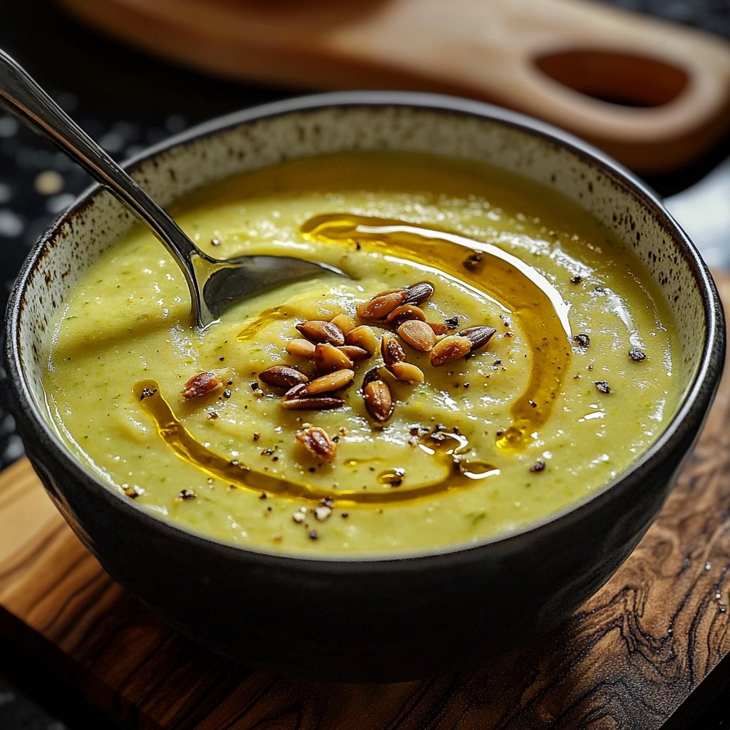 Cremige Kürbissuppe mit Zucchini