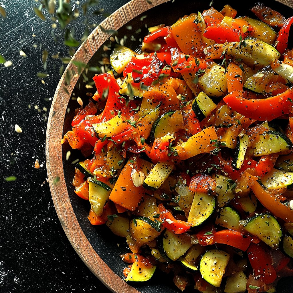 Gemüsepfanne mit Knoblauch